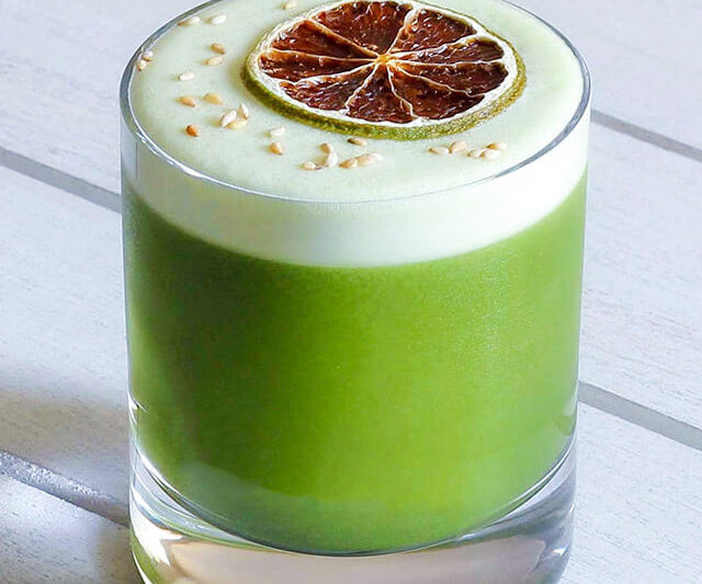 Toasted Matcha Gin Sour