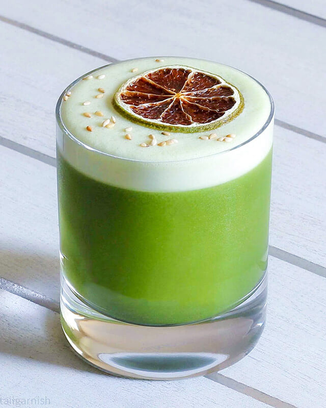 Toasted Matcha Gin Sour